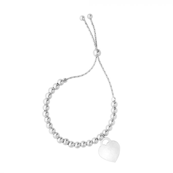 Sterling Silver Adjustable Heart Bracelet