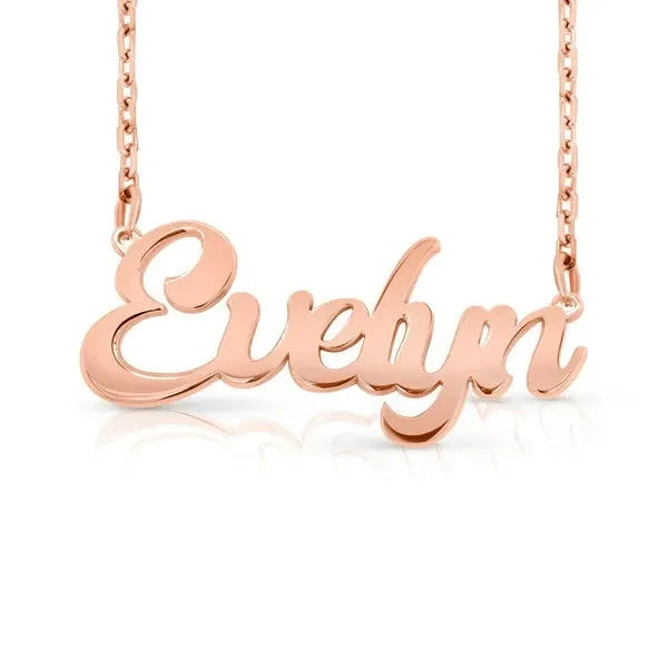 14 Karat Solid Letter Name Necklace