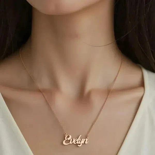 14 Karat Solid Letter Name Necklace