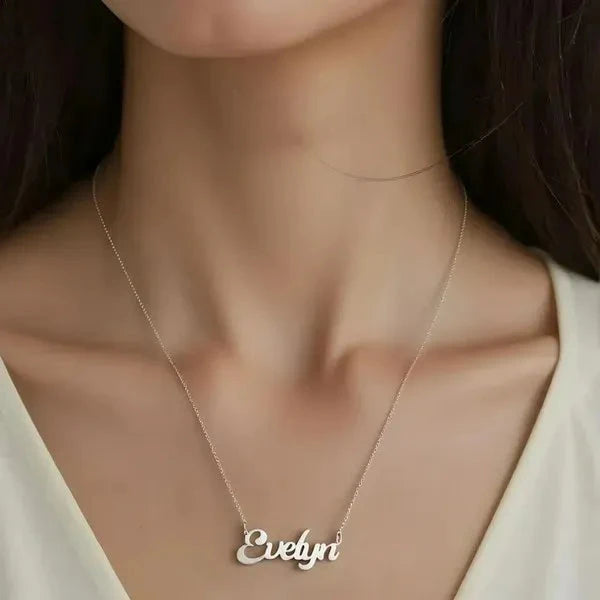 14 Karat Solid Letter Name Necklace