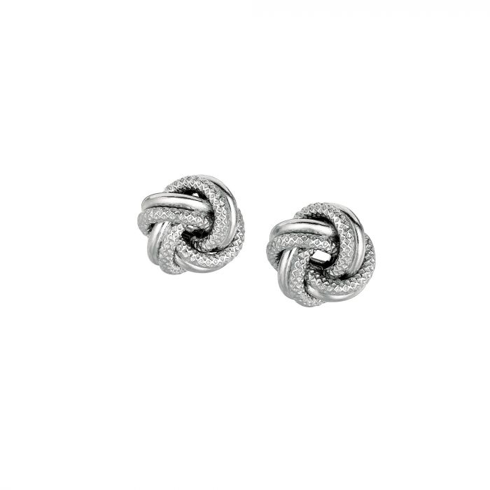Silver love knot earrings discount
