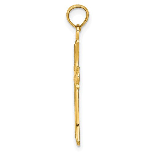 14 Karat Yellow Gold Small Cross Charm Pendant