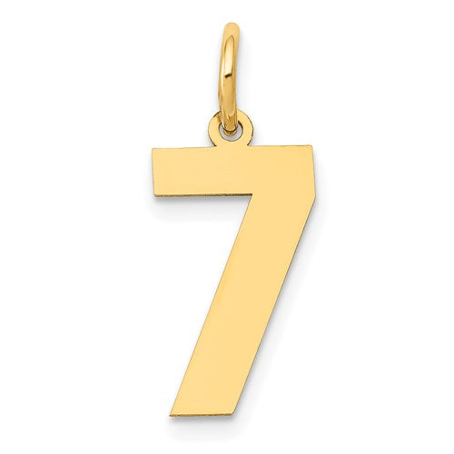 14 Karat Yellow Gold Number 7 Charm Pendant