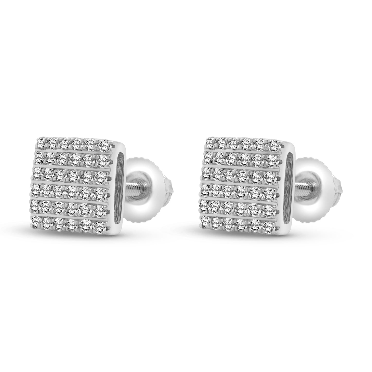 14 Karat White Gold Diamond Stud Earrings