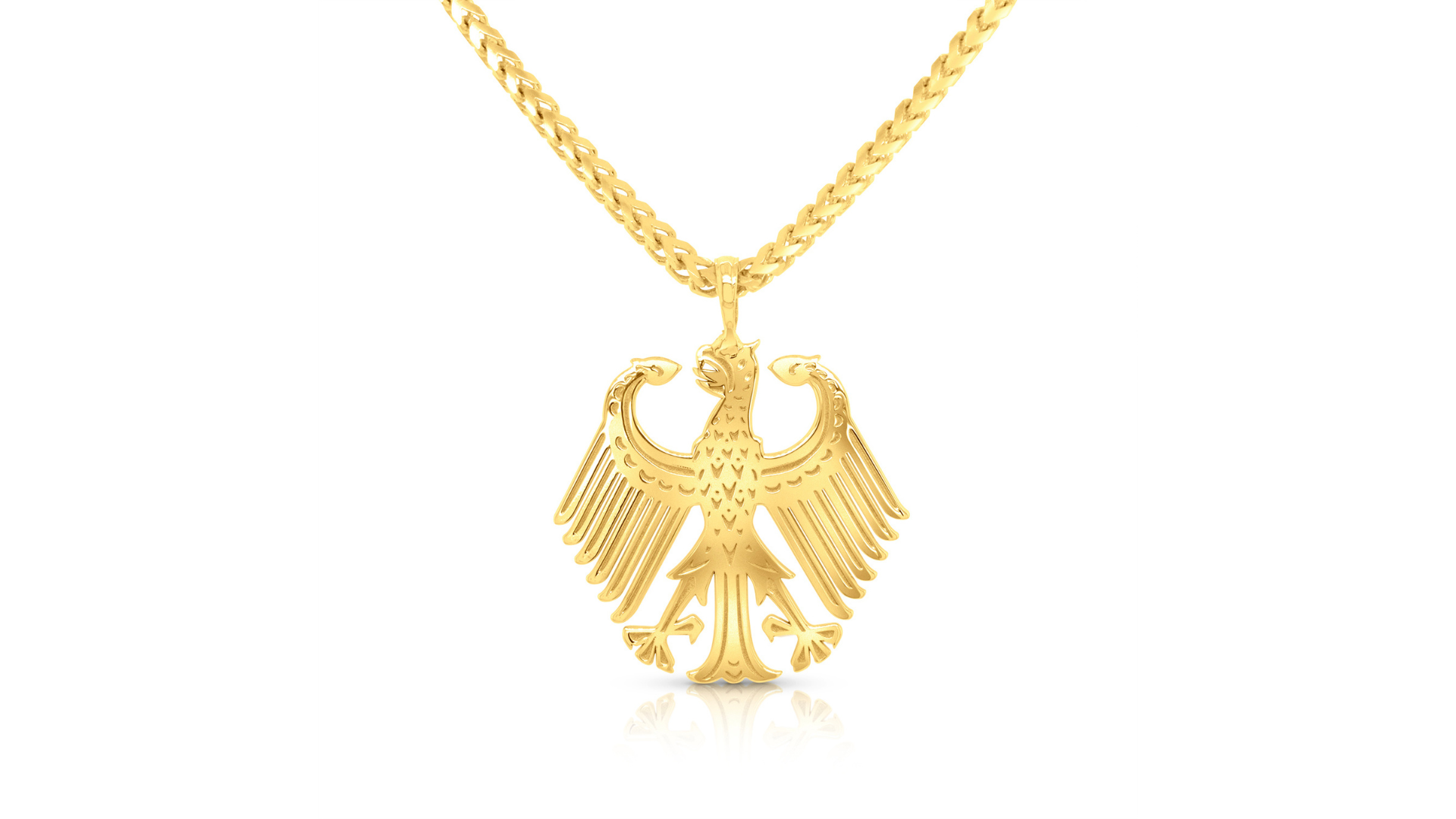 A image showing the final product of the 14 Karat Gold German Eagle Pendant