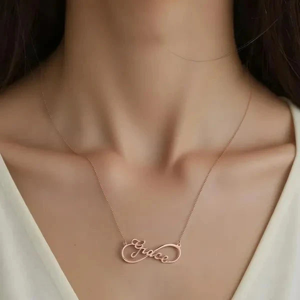 14 Karat Infinity Style Name Necklace