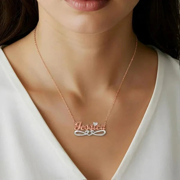 14 Karat Bold Script Name Necklace with Tail