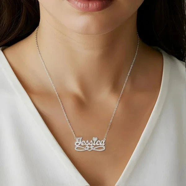 14 Karat Bold Script Name Necklace with Tail