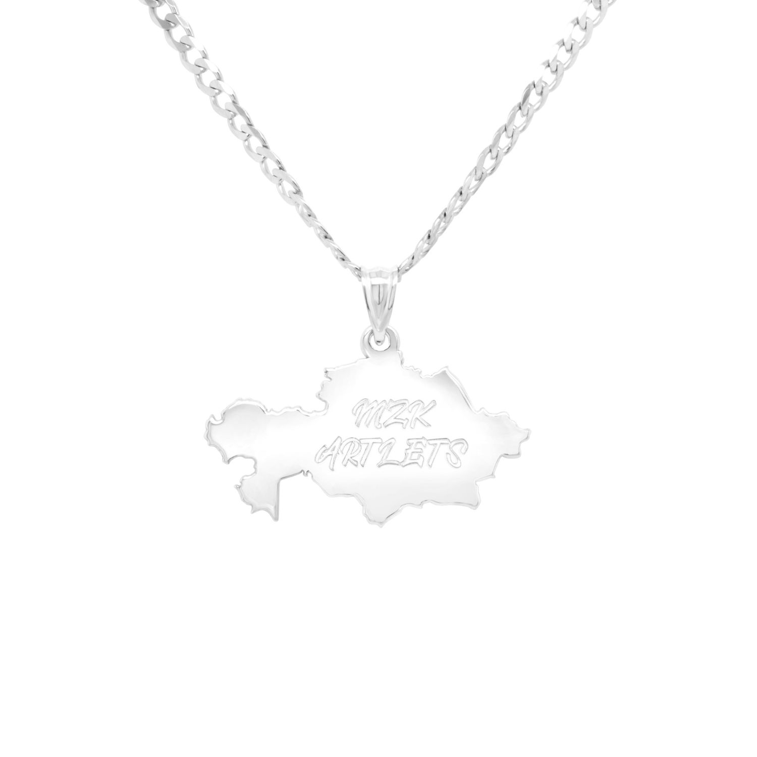 An image showing the final product of the Custom Sterling Silver Kazakhstan Pendant