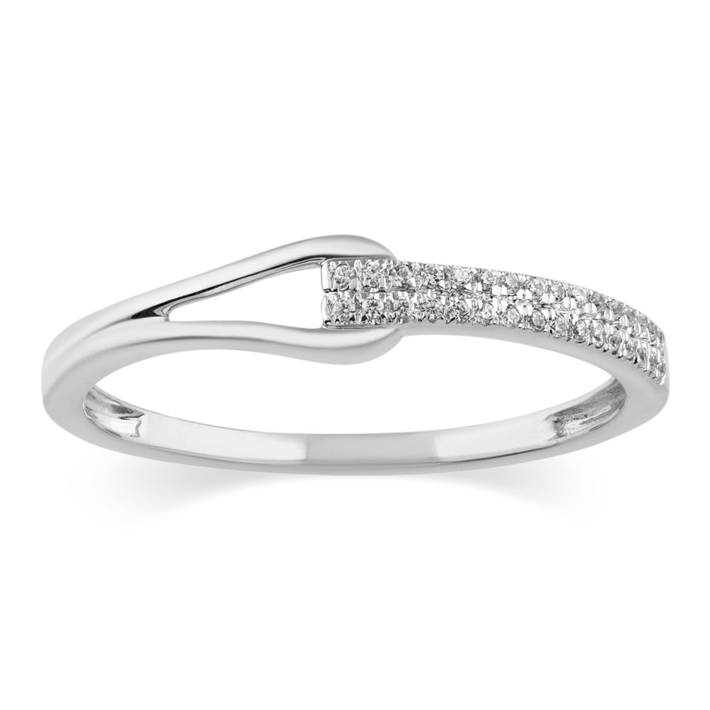 Lady's White 14 Karat Contemporary Fashion Ring 0.06ctw Round Diamonds — AJ's Jewelry Ridgewood, Queens NY