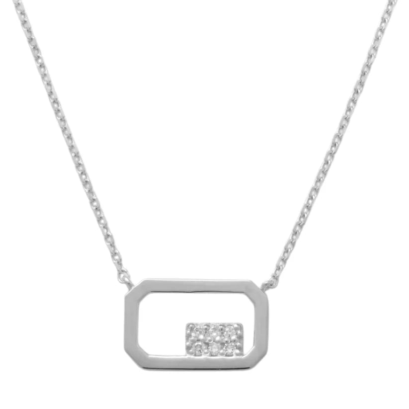 Lady's White 14 Karat Freeform Pendant 0.03ctw Round Diamonds — AJ's Jewelry Ridgewood, Queens NY