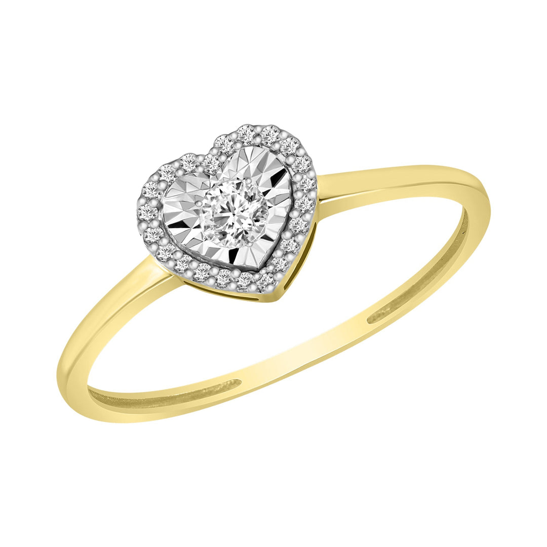Lady's White 14 Karat Heart Fashion Ring 0.14ctw Round Diamonds — AJ's Jewelry Ridgewood, Queens NY