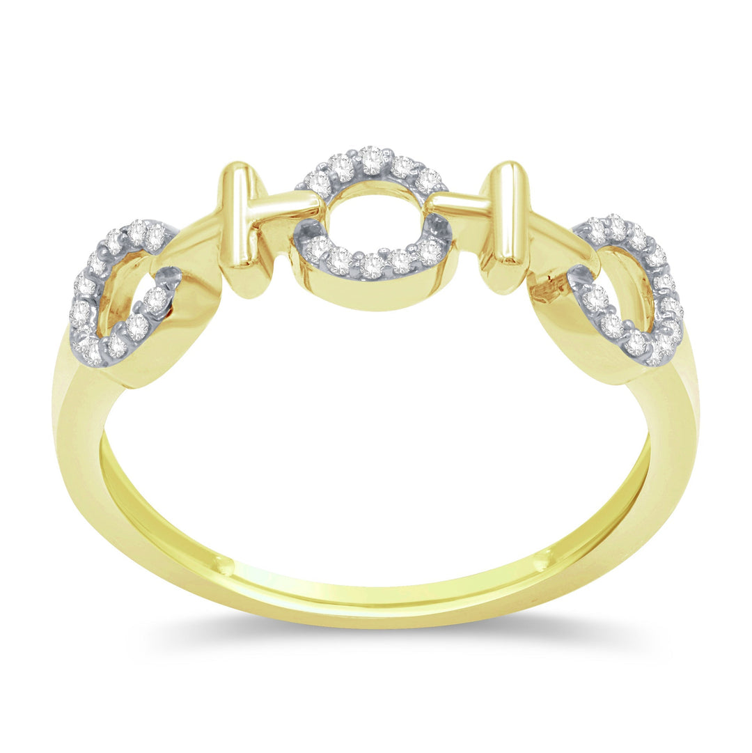 Lady's Yellow 14 Karat Contemporary Fashion Ring 0.09ctw Round Diamonds — AJ's Jewelry Ridgewood, Queens NY