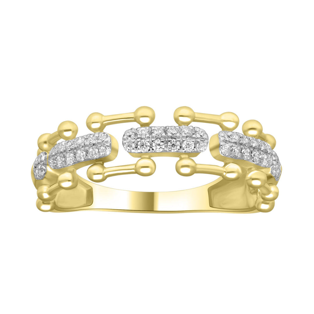 Lady's Yellow 14 Karat Contemporary Fashion Ring 0.23ctw Round Diamonds — AJ's Jewelry Ridgewood, Queens NY