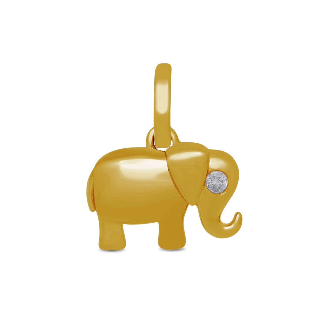 Lady's Yellow 14 Karat Elephant Pendant 0.02ctw Round Diamonds — AJ's Jewelry Ridgewood, Queens NY