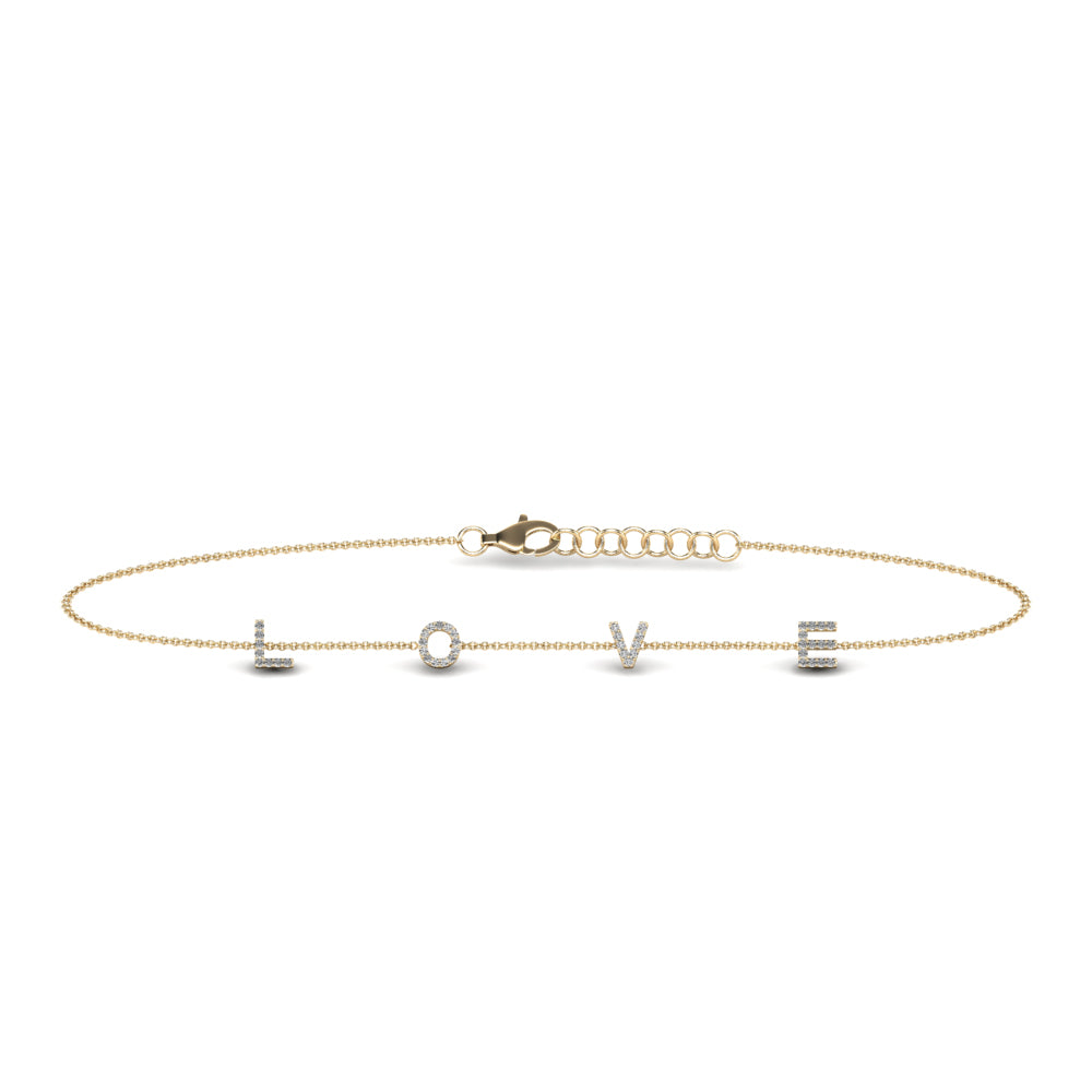 Lady's Yellow 14 Karat Love Bracelet 0.09ctw Round Diamonds — AJ's Jewelry Ridgewood, Queens NY