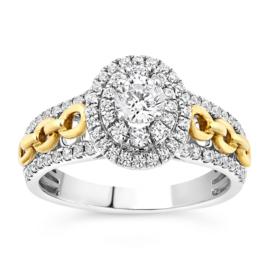 Lady's Yellow Polished 14 Karat Cluster Engagement Ring With 0.73ctw Round Diamonds — AJ's Jewelry Ridgewood, Queens NY