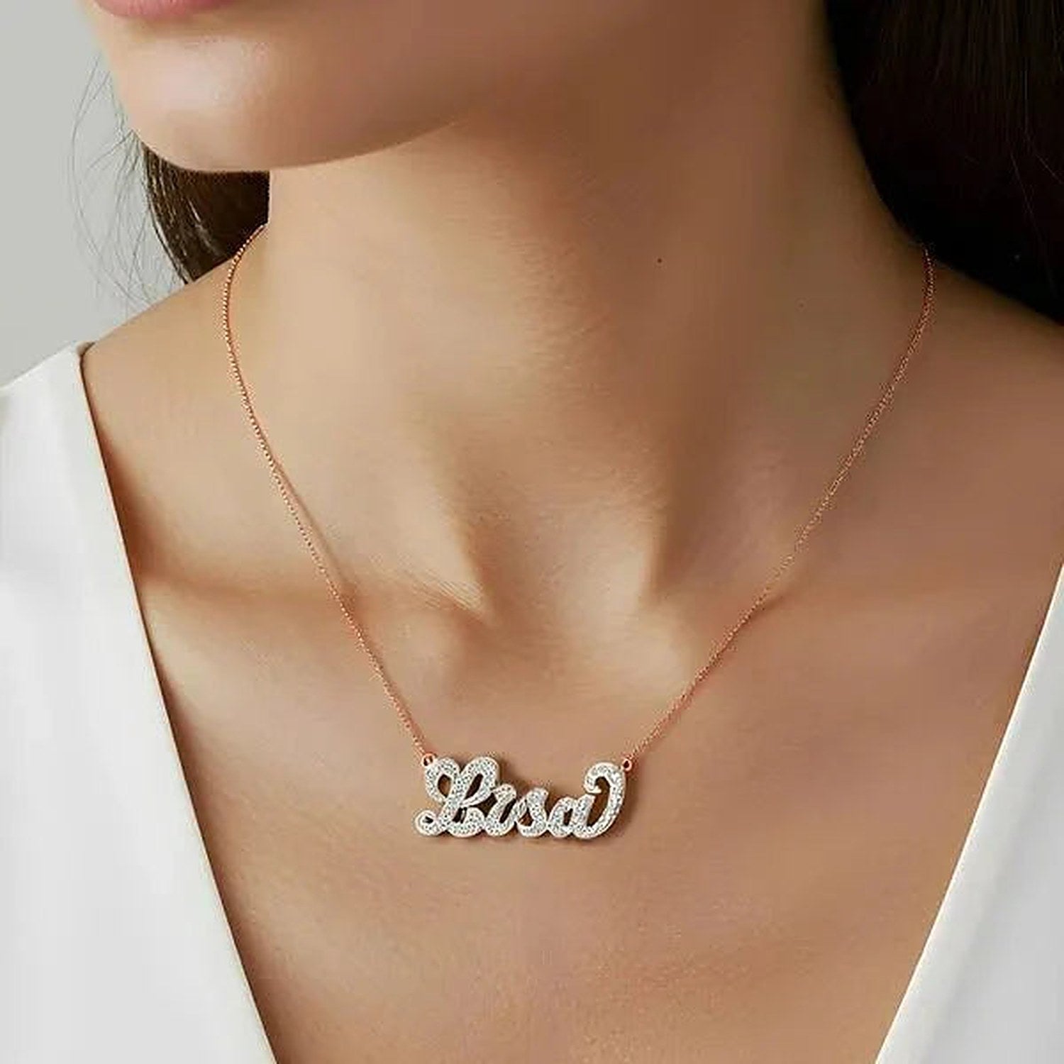 エルテ「Les Bijoux de Perles」シルクスクリーン 直筆サイン 14 Karat Diamond Cut 3D Name Necklace | AJ's Jewelry – AJ's Jewelers