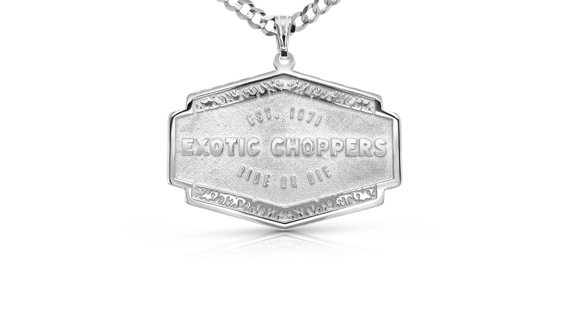 Sterling silver motorcycle club logo pendant custom jewelry banner — AJ's Jewelry Ridgewood Queens NY