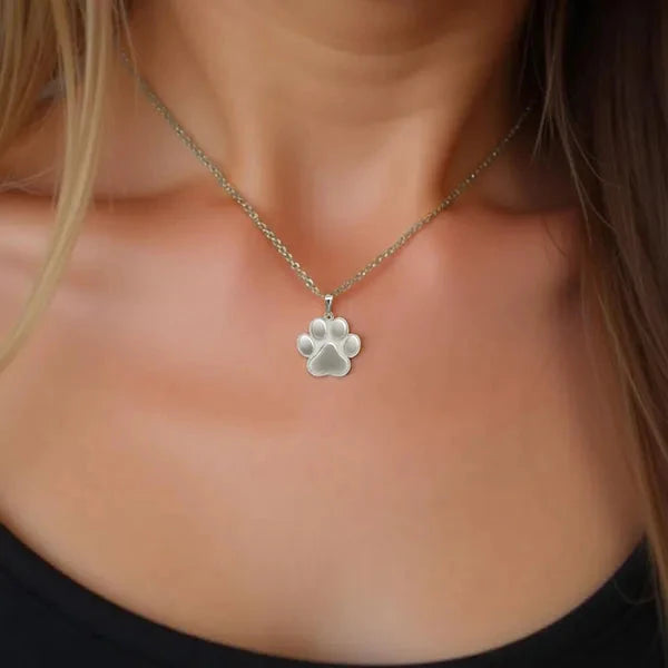 Sterling Silver Personalized Paw Print Pendant
