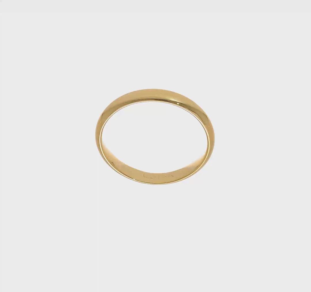 14K Yellow Gold 3mm Comfort Fit Wedding Band
