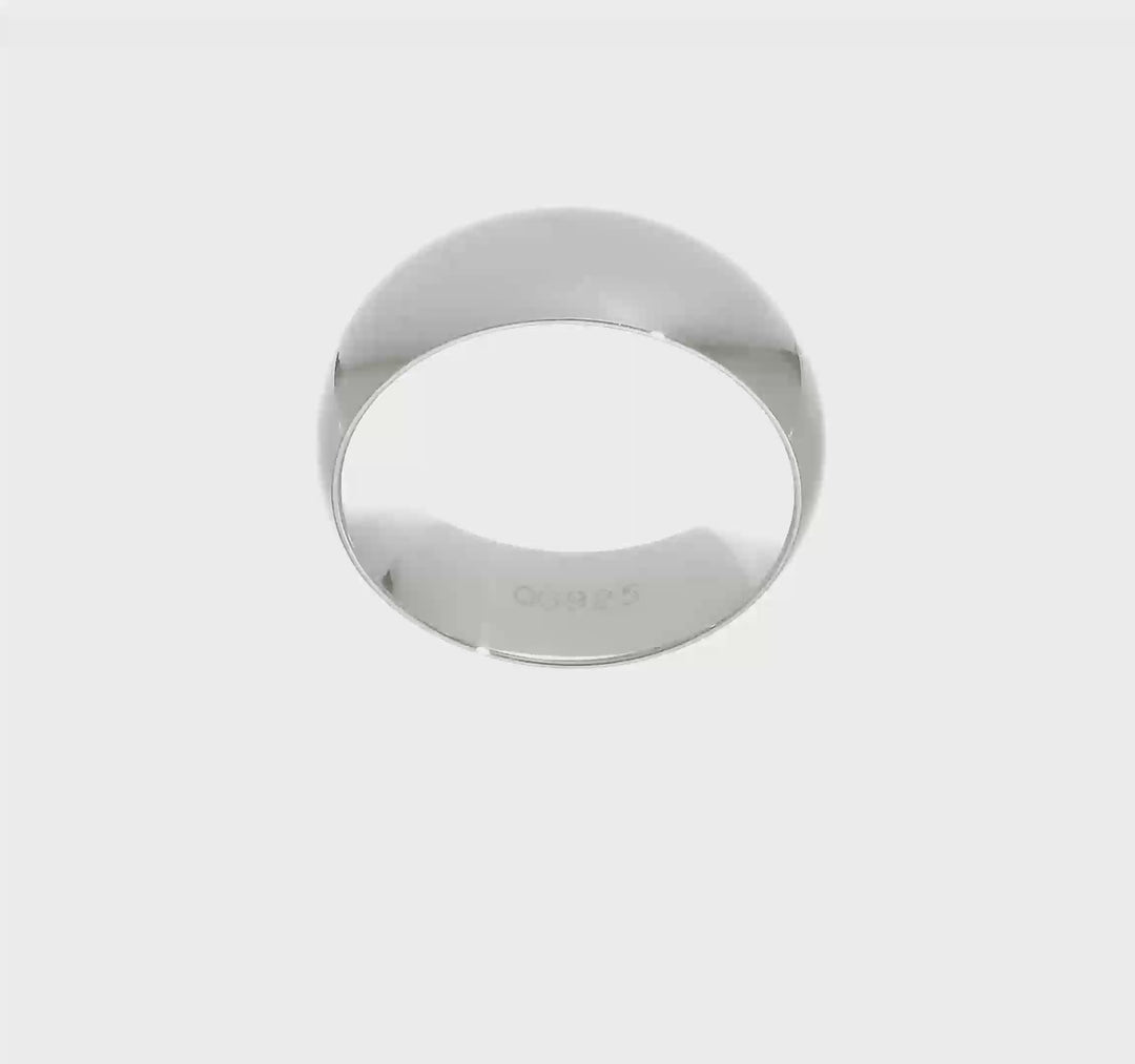 Sterling Silver 8mm Comfort Fit Wedding Band