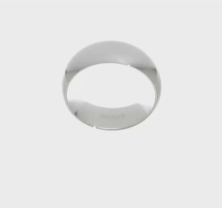 Sterling Silver 8mm Comfort Fit Wedding Band