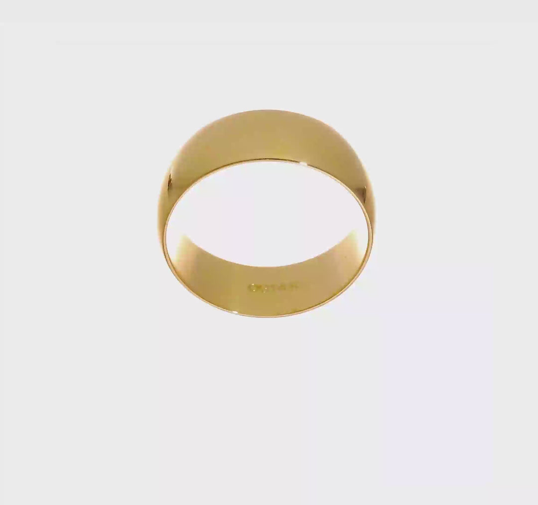14K Yellow Gold 8mm Comfort Fit Wedding Band