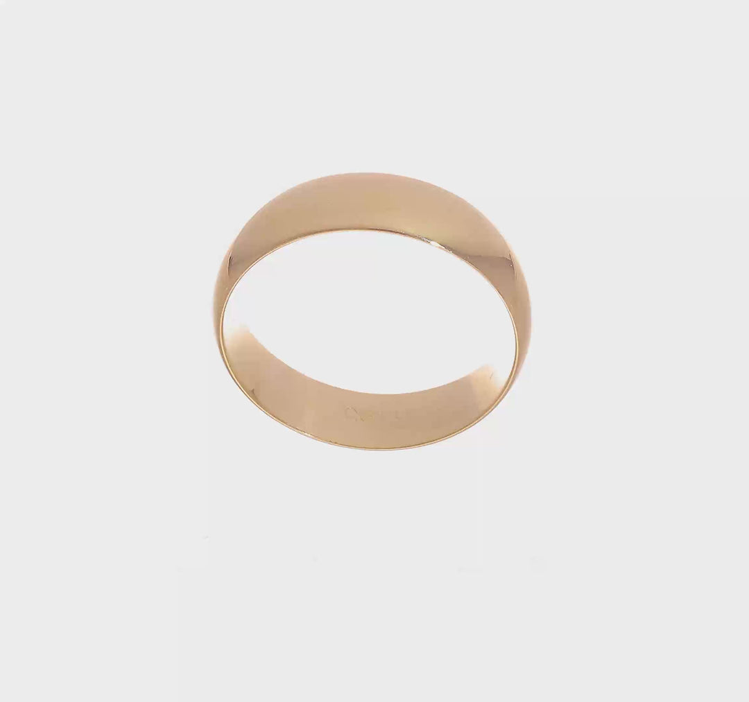 14K Yellow Gold 6mm Comfort Fit Wedding Band