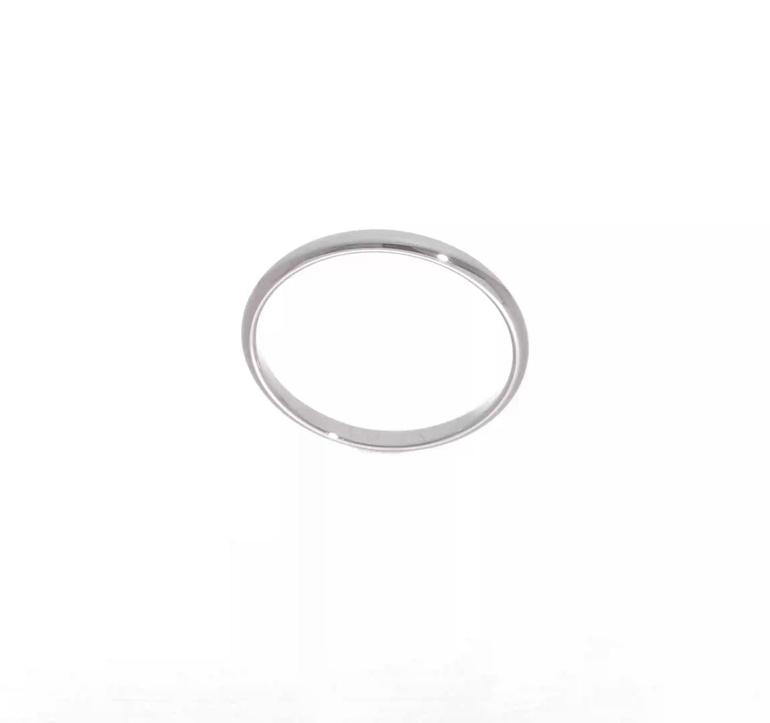 14K White Gold 2mm Half Round Wedding Band