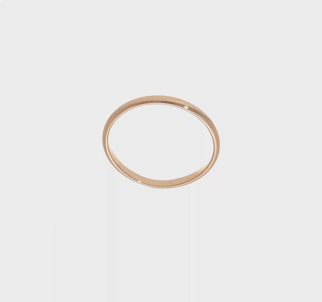 14K Yellow Gold 2mm Half Round Wedding Band