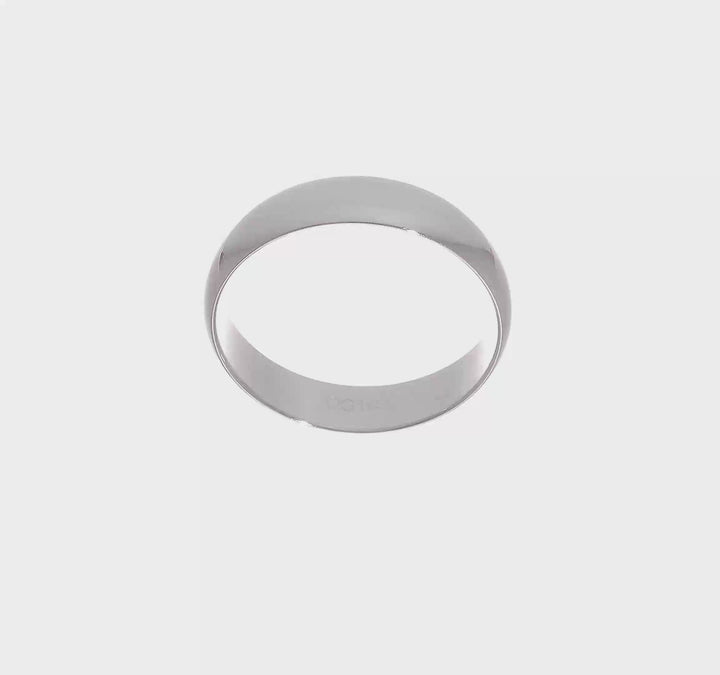 14K White Gold 5mm Half Round Wedding Band