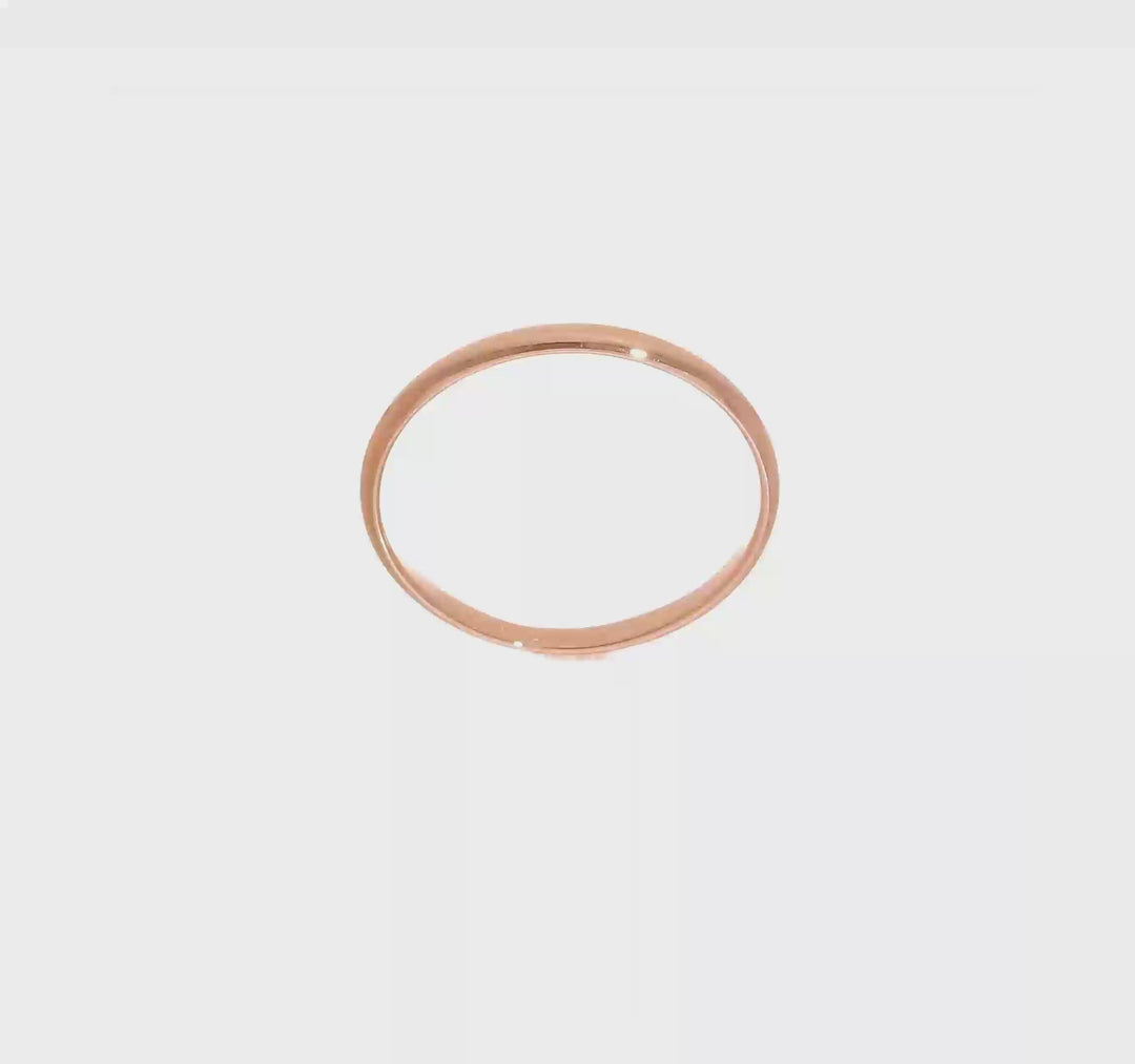 14K Rose Gold 2mm Half Round Wedding Band
