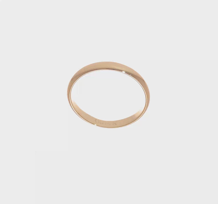 14K Yellow Gold 3mm Half Round Wedding Band