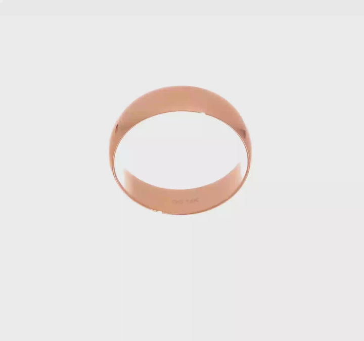14K Rose Gold 6mm Half Round Wedding Band