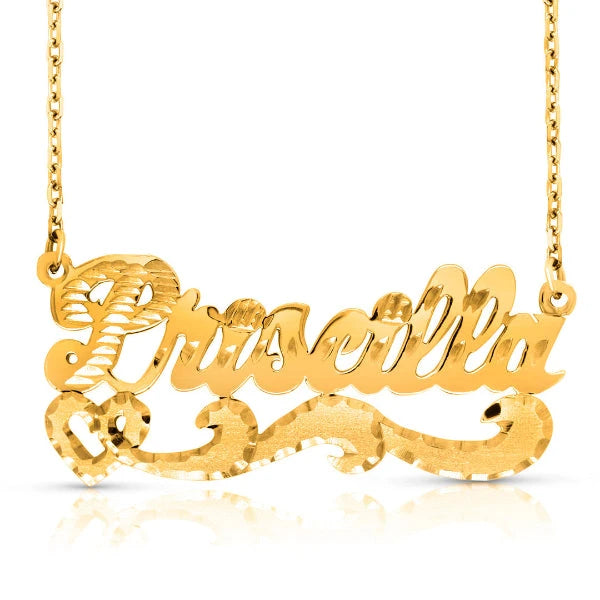 14 Karat Diamond Cut Name Necklace
