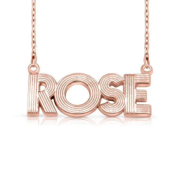 14 Karat Fluted Name Necklace