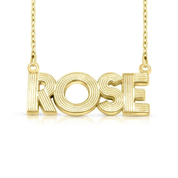 14 Karat Fluted Name Necklace
