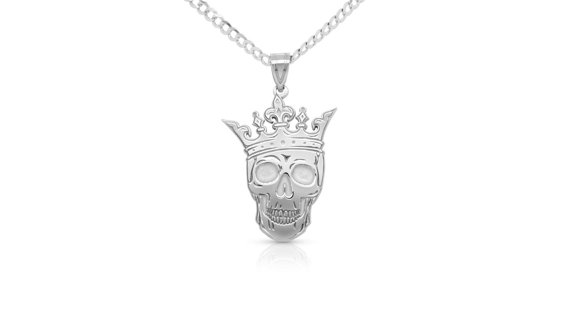 Sterling silver skull and crown pendant custom jewelry banner — AJ's Jewelry Ridgewood Queens NY