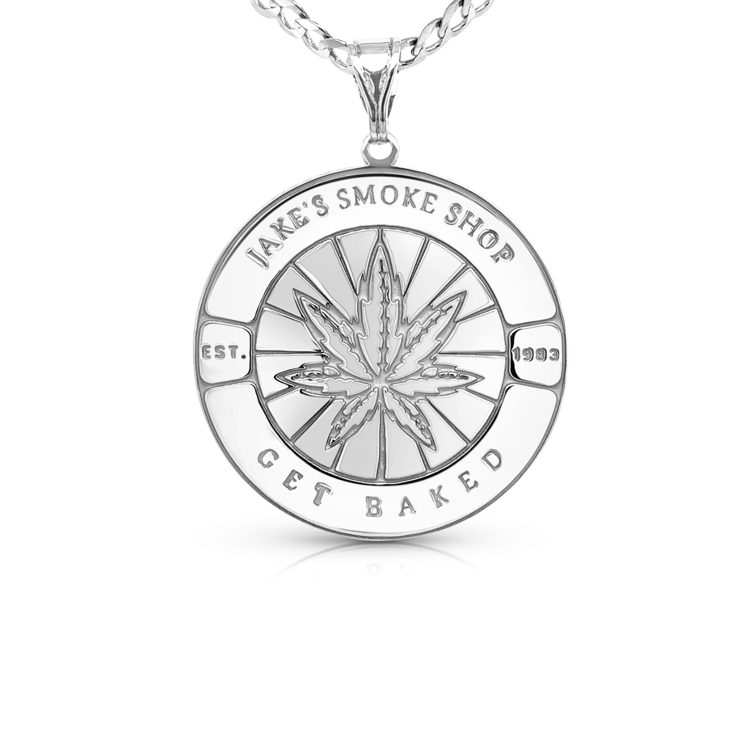 Sterling silver smoke shop logo pendant custom jewelry mobile banner — AJ's Jewelry Ridgewood Queens NY