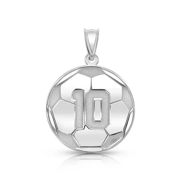 Personalized Soccer Ball Charm Pendant with Number