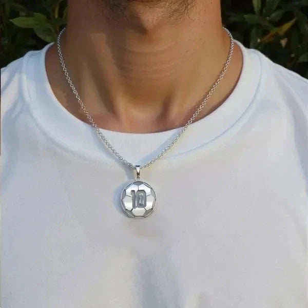 Personalized Soccer Ball Charm Pendant with Number