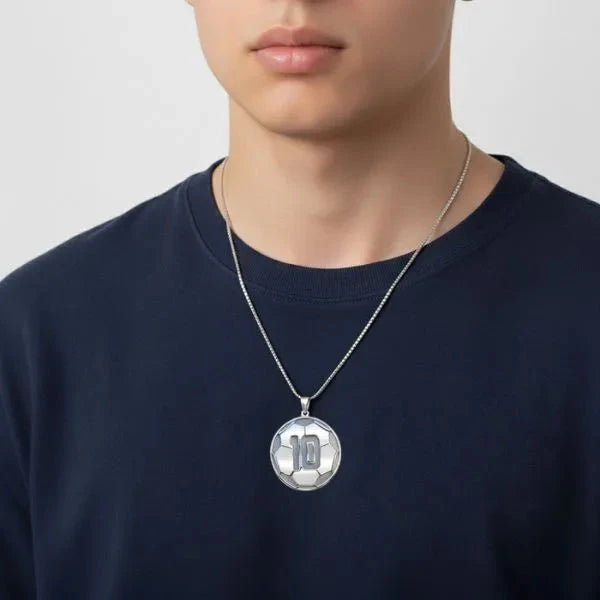 Personalized Soccer Ball Charm Pendant with Number