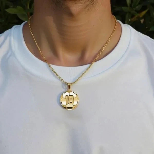 Personalized Soccer Ball Charm Pendant with Number