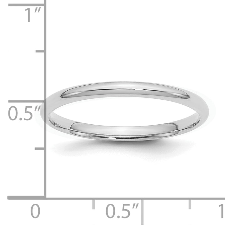 Sterling Silver 2mm Comfort Fit Wedding Band - Close-Up Detail