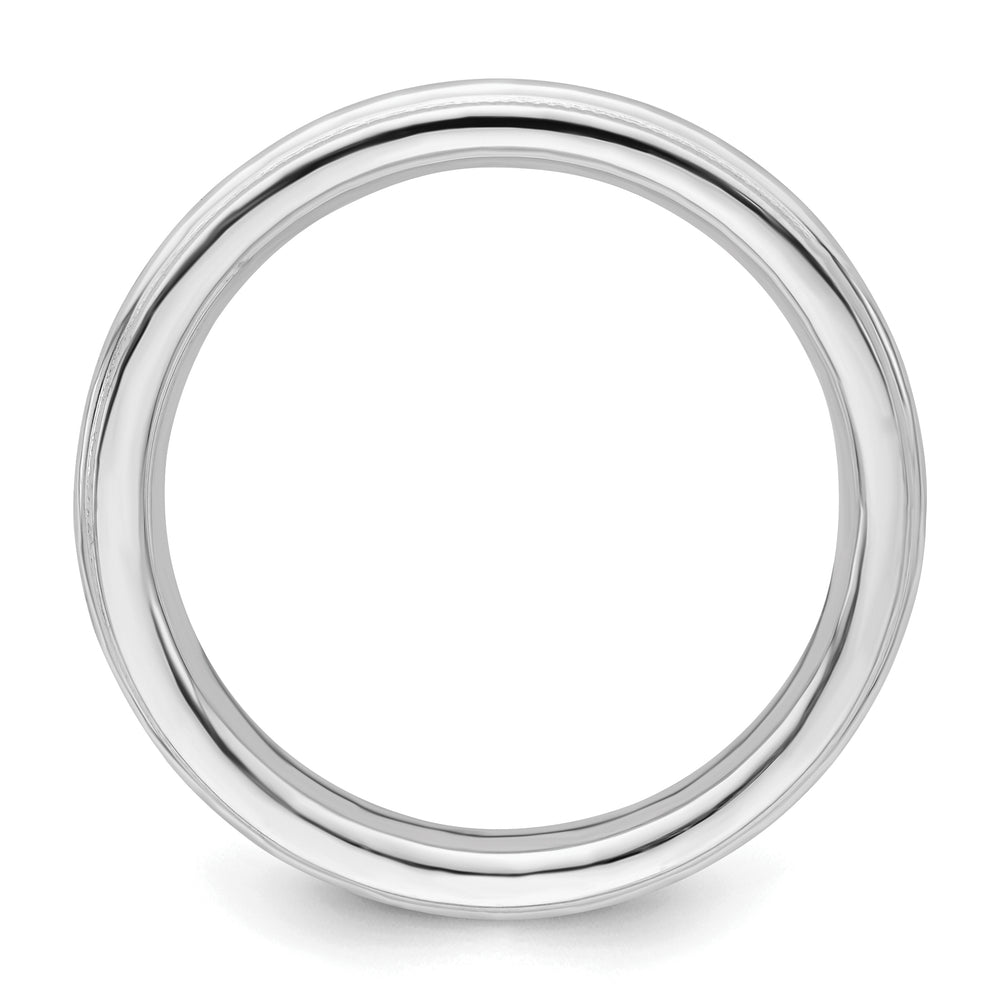 Sterling Silver 3mm Comfort Fit Milgrain Wedding Band - Front View