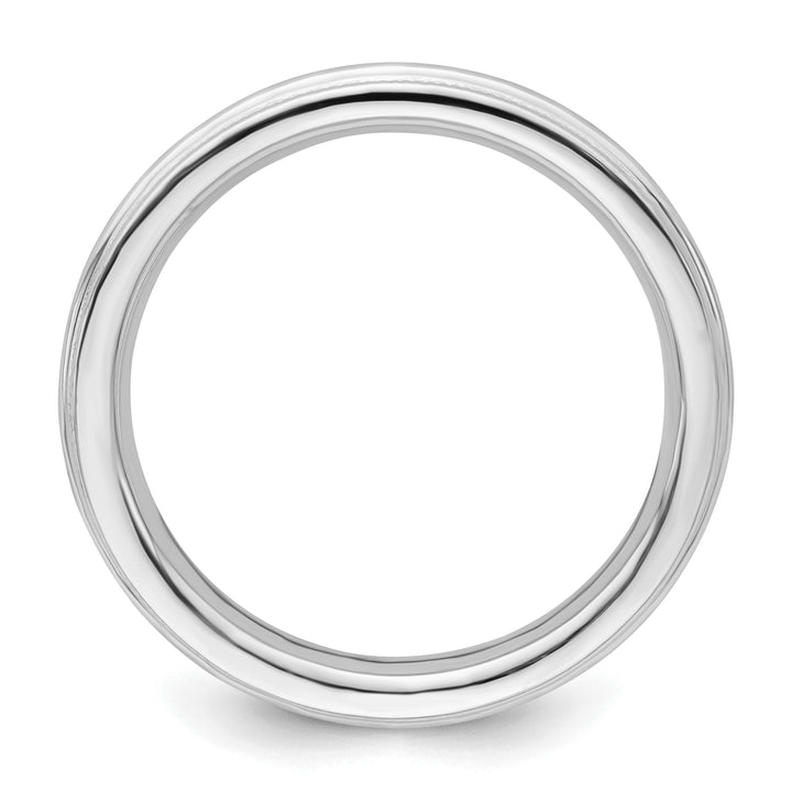 Sterling Silver 3mm Comfort Fit Milgrain Wedding Band - Front View