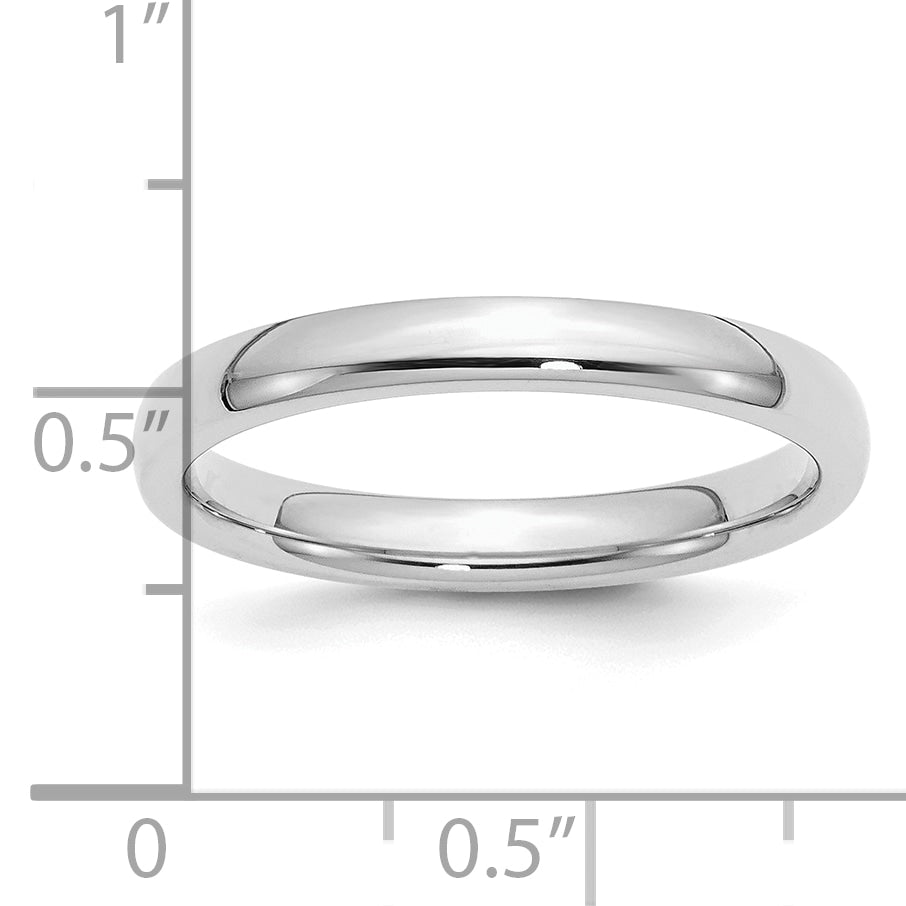 Sterling Silver 3mm Comfort Fit Wedding Band - Close-Up Detail