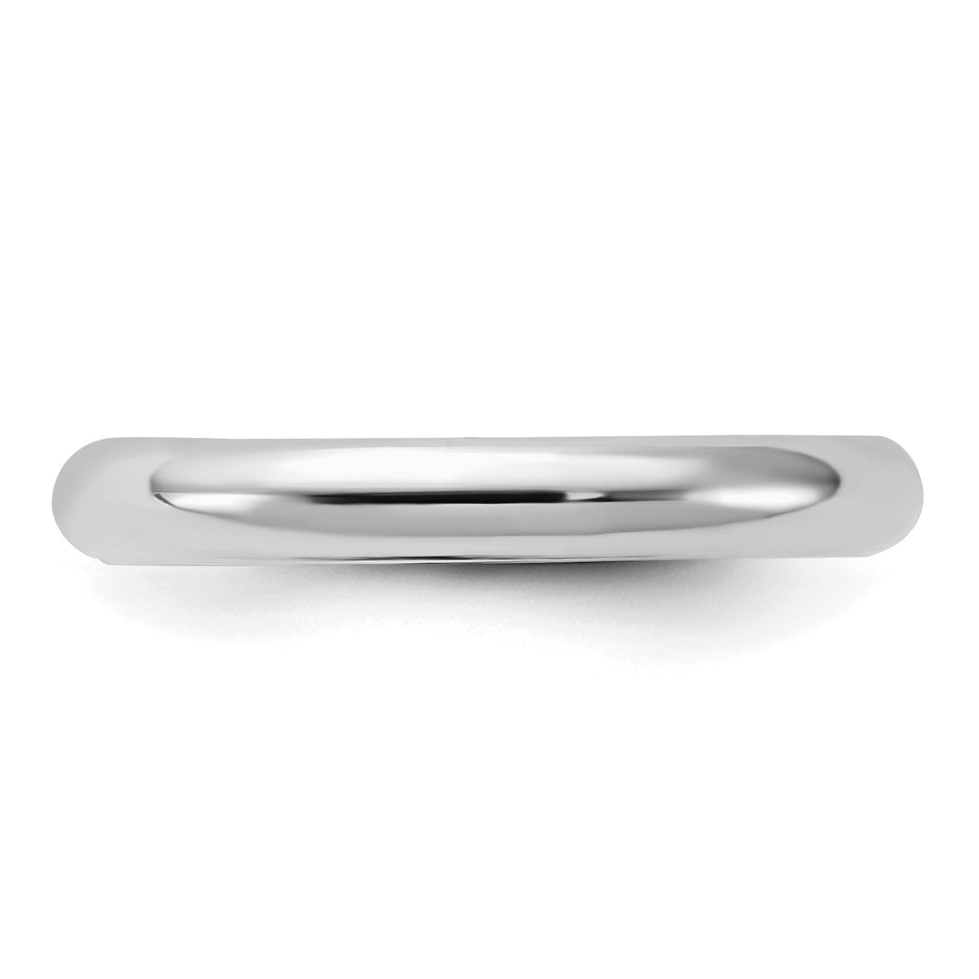 Sterling Silver 3mm Comfort Fit Wedding Band - Side Profile