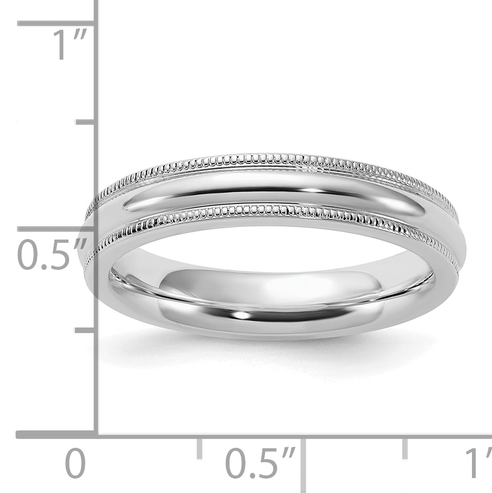 Sterling Silver 4mm Comfort Fit Milgrain Wedding Band - Collection